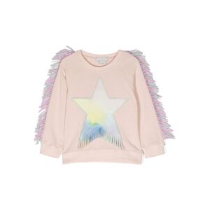 Stella McCartney Kids star-patch frayed sweatshirt - Rosa 2/6/8/10/12/14 Unisex