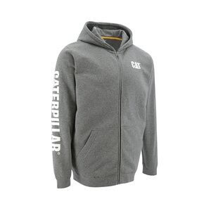 CAT Zip Hoodie Midweight Banner grau