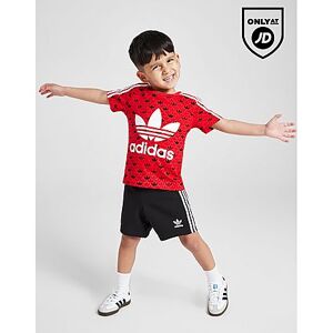 adidas Originals Mono All-Over-Print T-Shirt/Shorts Set Babys, Red - unisex - Size: 18-24M