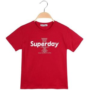 Street Porter Baumwoll-T-Shirt für Kinder mit Schriftzug Kurzarm T-Shirt Junge Rot Größe 16