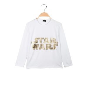 Star Wars Langarm-Baby-T-Shirt mit Schriftzug Lange Ärmel T-Shirt Junge Weiß Größe 18