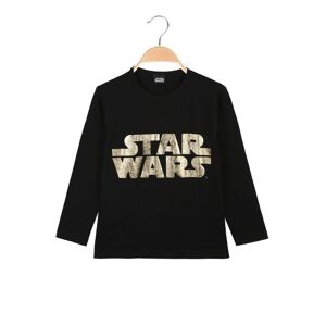 Star Wars Langarm-Baby-T-Shirt mit Schriftzug Lange Ärmel T-Shirt Junge Schwarz Größe 14