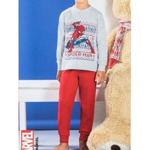 Marvel Spider-Man Warmer Weihnachtspyjama aus Baumwolle für Jungen Pyjama Junge Grau Größe 05/06
