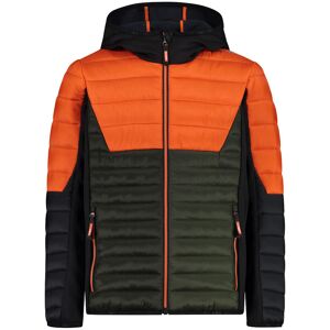 CMP Boys Hybrid Jacket FIX Hood Colorblock / Grün / Orange, Jungen Anoraks, Größe 176 - Farbe Arancio