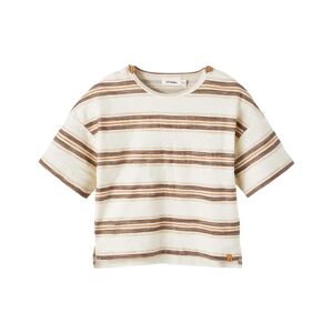 Lil' Atelier - Jersey-T-Shirt NMMDODO STRIPED in turtledove, Gr.98