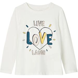 name it - Langarmshirt NMFVIX – LOVE in weiß, Gr.92