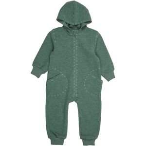 ENGEL - Wollfleece-Kapuzenoverall SNUGGLY WINTER in jade melange, Gr.74/80