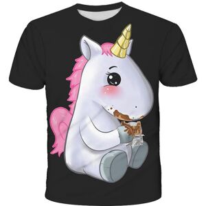 Ulao Sommer Kinder Rosa Einhorn 3d T-Shirt Teenager Kleidung Baby Cartoons Anime Beliebte Druck T-Shirts Kleidung Für Mädchen T-Shirt Top