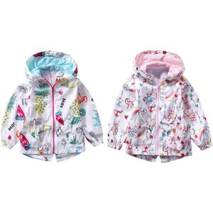 Sunshine Kids Clothing Kinder Frühling Herbst Kapuzenmantel Cartoon Print Reißverschlussjacke