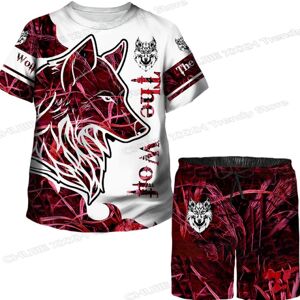 Etst Wendy 09 Kinder Jungen Mädchen 3d Druck Wolf Tops Hosen Anzug 2023 Frühling Sommer Kurzarm T-Shirts/anzüge Street Style Teenager Kleidung Set