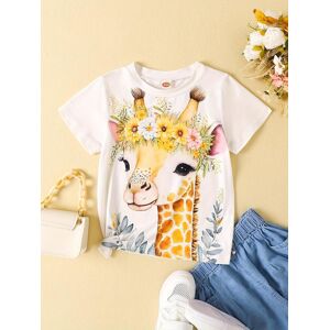Kukebang Giraffe 3d-Bedrucktes Kurzarm-T-Shirt Für Kinder Für Den Täglichen, Süßen Und Bequemen Freizeitsport Mit Rundhalsausschnitt Für Kinder