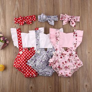 Little Fashionistas Neugeborenen Baby Sommer Kleidung Säuglings Baby Mädchen Strampler Rüschen Aushöhlen Overalls Ärmellose Polka Dot Sunsuit