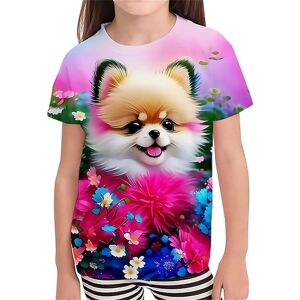 Xuhaijian02 T-Shirts 3d-Druck Tiere Niedlicher Hund Sommer O-Ausschnitt T-Shirts Lässige Kawail Jungen Mädchen Tops Übergroße Mode Kinder T-Shirts Kleidung