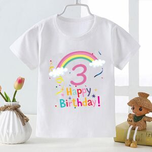 Kukebang Kinder T-Shirt Mit 3d-Druck, Regenbogen-Nummer, Für Jungen Und Mädchen, Alles Gute Zum Geburtstagsgeschenk, Lässige Süße Kleidung, Baby-Cartoon, Neues T-Shirt