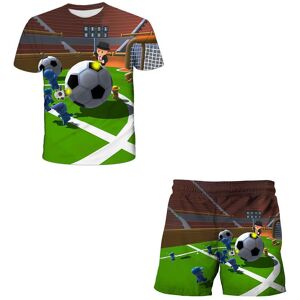 Ulao Kinderanzug T-Shirt Cute Stumble Guys 3d-Druck Top + Shorts 2-Teiliges Set Kinder-Set T-Shirts Mädchen Kleidung Hosen