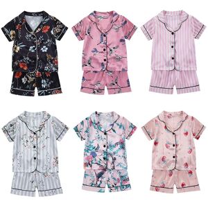 Kidsyuan Bunte Pyjama-Sets Mit Früchten Und Blumenmuster: Weiche Nachtwäsche Aus Seidenimitat Für Kinder Von 1–5 Jahren