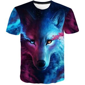 Ulao Kinderbekleidung Herbst Wolf Tiere Druck 3d T-Shirt Für Jungen Mädchen Mode Kurzarm O-Ausschnitt Tops Baby T-Shirts