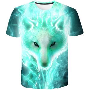 Ulao Jungen Mädchen Wolf Mode T-Shirts Kinder Wolf 3d-Druck Für Jungen Kinder Sommer Kurzarm T-Shirt Casual Tops Kleidung