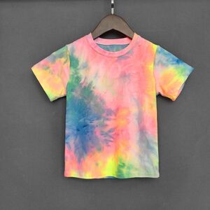 Qeenraan Kinder Baby Jungen Mädchen T-Shirt Süße Farbverlauf Kurzarm Bedrucktes T-Shirt