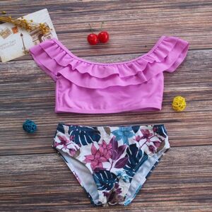Fox Swimwear Mädchen-Bikini-Set Mit Blattmuster Und Rüschen, Zweiteiliger Badeanzug, Strandmode, Zweiteiliger Badeanzug, Kinder-Badeanzug, Baby-Mädchen-Badebekleidung