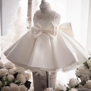 Little Qi Einjähriges Kleid, Prinzessinnenkleid, Weißes Kinderhochzeitskleid, Geburtstagsabendkleid