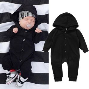 Little Fashionistas Baby Jungen Mädchen Overall Mit Kapuze, Langärmeliger Einfarbiger Strampler, Einteilige Kleidung Mit Knopfleiste