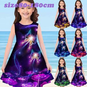 Happy Show Mädchen 3d-Druck Kleider Kinder Mädchen Party Ärmelloses Prinzessinkleid Tank 3d-Druck Hübsches Schmetterlingskleid Für Mädchen