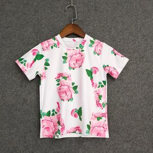 Qeenraan Süße Mädchen Große Blume T-Shirt Mode Sommer Kinder Tops Tees Nette Druck Kinder Oansatz T-Shirts