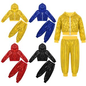 Zdhoor Kinder Kleidung Sets Dancewear Anzüge Kinder Mädchen Jungen Glänzende Pailletten Kleidung Hip Hop Dance Bühne Kostüme