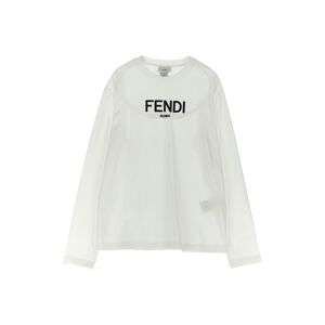 FENDI KIDS Logo T-Shirt - unisex - Weiß/Schwarz - 10