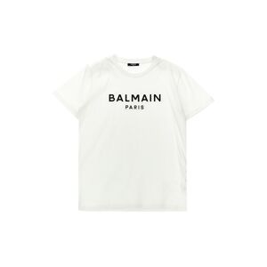 BALMAIN KIDS Pailletten-Logo-T-Shirt - unisex - Weiß/Schwarz - 10