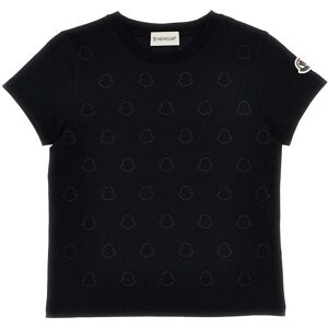 MONCLER ENFANT T-Shirt Mit Strassstein-Logo - female - Schwarz - 10