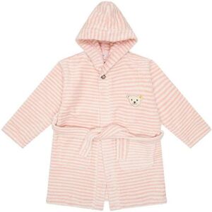 Steiff Bademantel Kinder Baumwolle gestreift, rosa