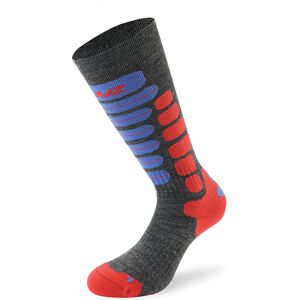 Lenz Skiing 2.0 Kinder Socken - Grau Rot Blau - 24 25 26 - unisex