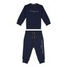 Shirt & Hose TOMMY HILFIGER "BABY ESSENTIAL CREWSUIT" Gr. 86, blau (dunkelblau) Baby KOB Set-Artikel Outfits