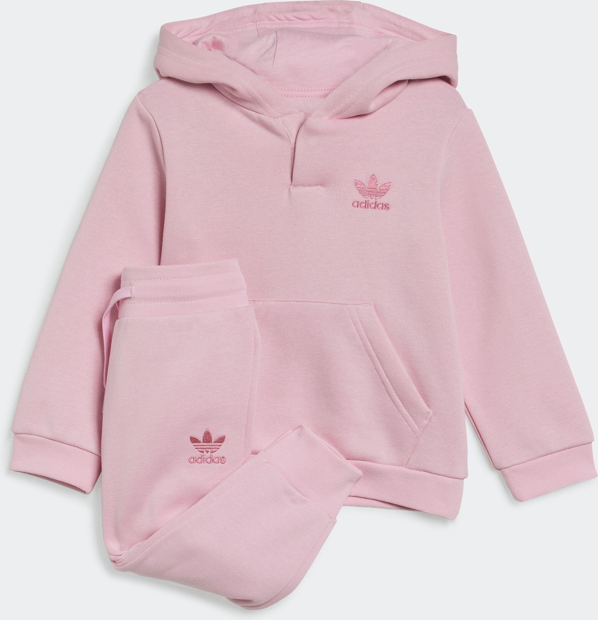 Trainingsanzug ADIDAS ORIGINALS "ADICOLOR HOODIE-SET" Gr. 62, pink (true pink) Kinder Sportanzüge Jogginganzüge