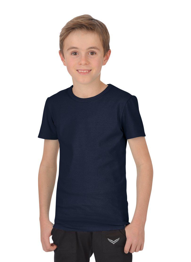 Trigema T-Shirt aus Baumwolle/Elastan, navy