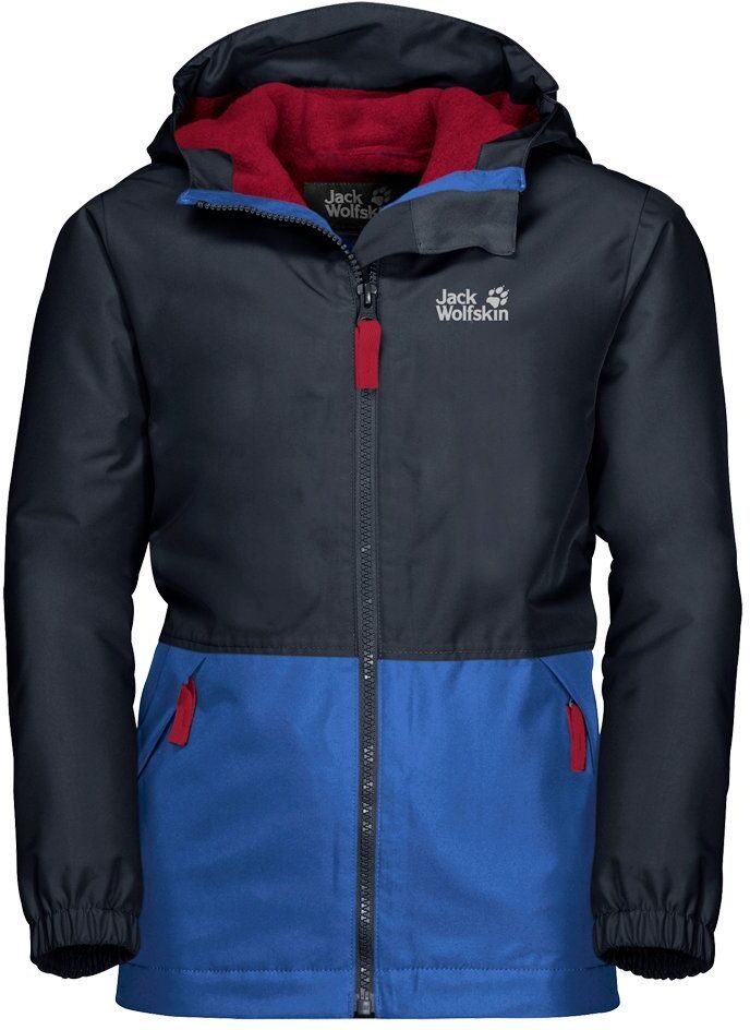 Jack Wolfskin Outdoorjacke »SNOWY DAYS JACKET KIDS«, nachtblau-mittelblau-rot