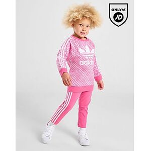 adidas Originals Girls' Monogram Crew/Leggings Set Infant, Pink