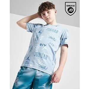 Jordan All Over Print Repeat T-Shirt Junior, Blue