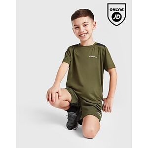 Berghaus Panel T-Shirt/Shorts Set Children, Green