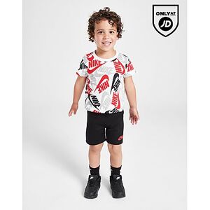 Nike All Over Print T-Shirt/Shorts Set Infant, White