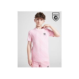 adidas Originals Trefoil Mono All Over Print T-Shirt Junior, Pink