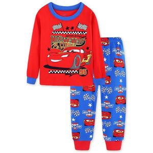 Biler Lightning Mcqueen Printed Børn Drenge Pyjamas Pjs Set Nattøj Langærmede topbukser Nattøj B 4-5 Years