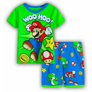 Barn Pojkar Super Mario Pyjamas Kortærmad T-Shirt Shorts Sæt 120cm