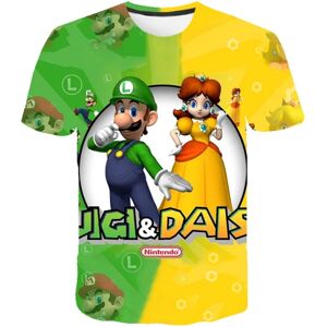 Super Mario 3D-printet T-shirt til børn Drenge Toppe - A 120CM