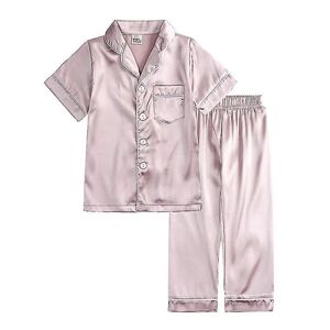Satin Pyjamassæt til børn: Nattøj med knapper og shorts Champagne Suit for height 140 to 150cm