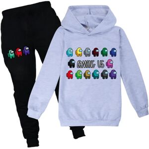 Kids Game Among Us Sweater Hoodie Bukser Træningsdragt Sæt trendy gray 120cm