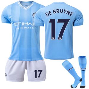 23-24 Manchester City hjemmefodboldtrøje til børn Z X 17(DE BRUYNE) 10-11 Years