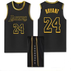 #24 Kobe Bryant Basketball Jersey Sæt Lakers Uniform Til Børn Voksne - Sort Y yz 26 (140-150CM)
